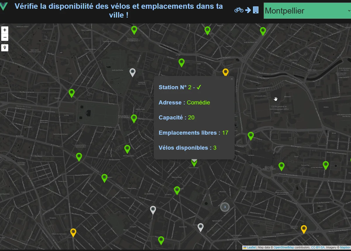 Disponibilité Vélos en temps réel
